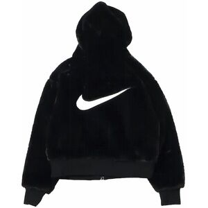 Nike Sportswear Faux Fur Hoodie Size SX